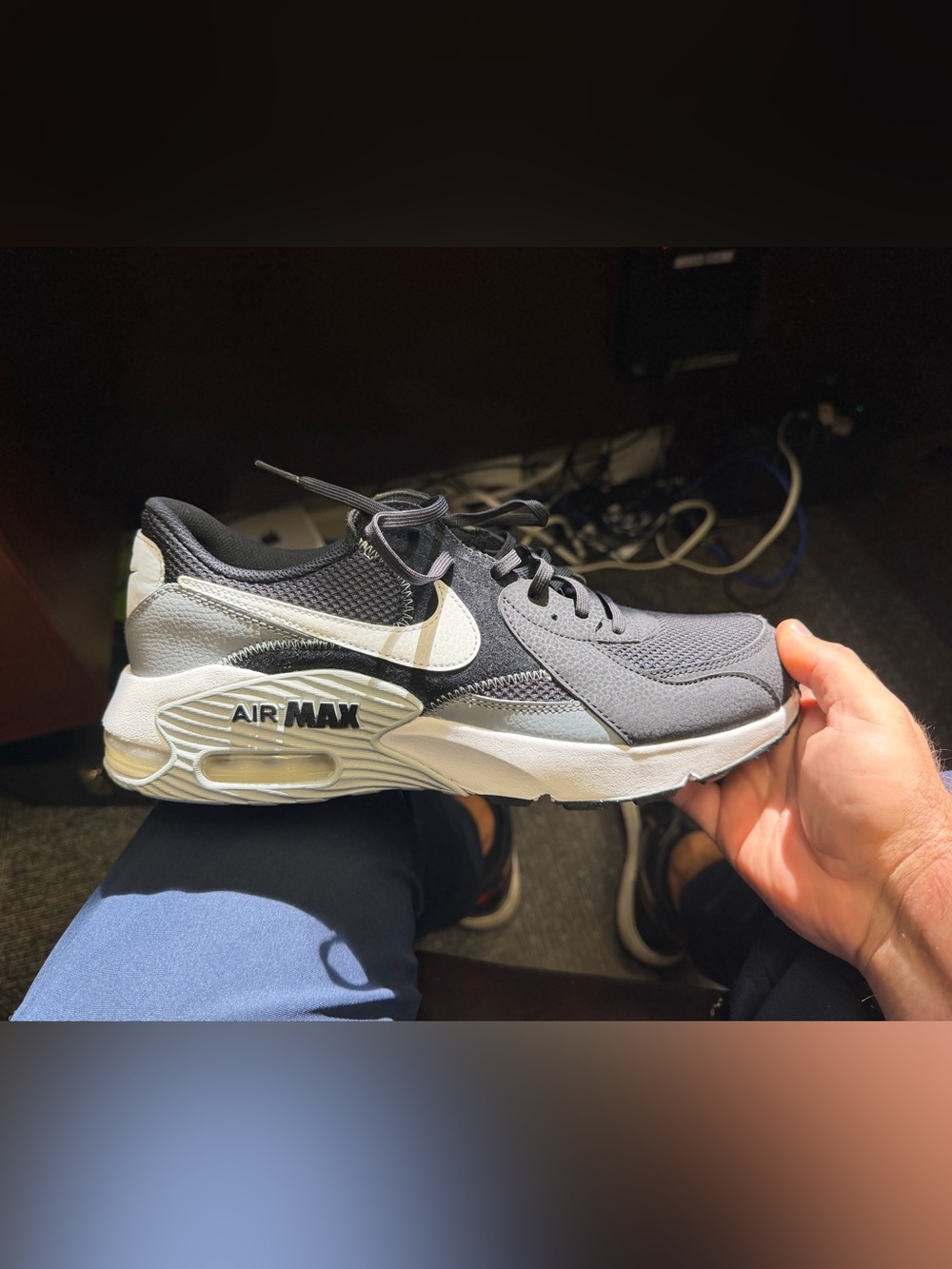 Nike Air Max Men's Grey and White Casual Sneakers